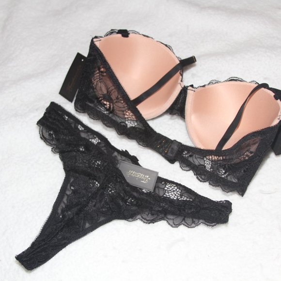 Frederick's of Hollywood Valerie Push Up Bra & Thong Set 36C/L - Picture 7 of 10